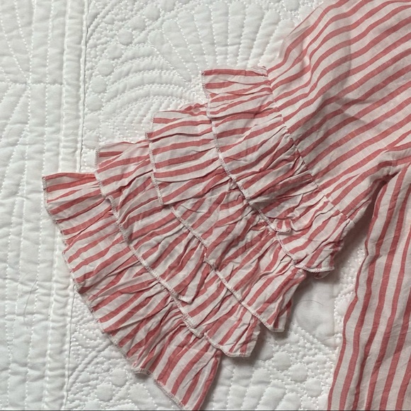 GB girls red & white stripe embroidered dress - Picture 2 of 8